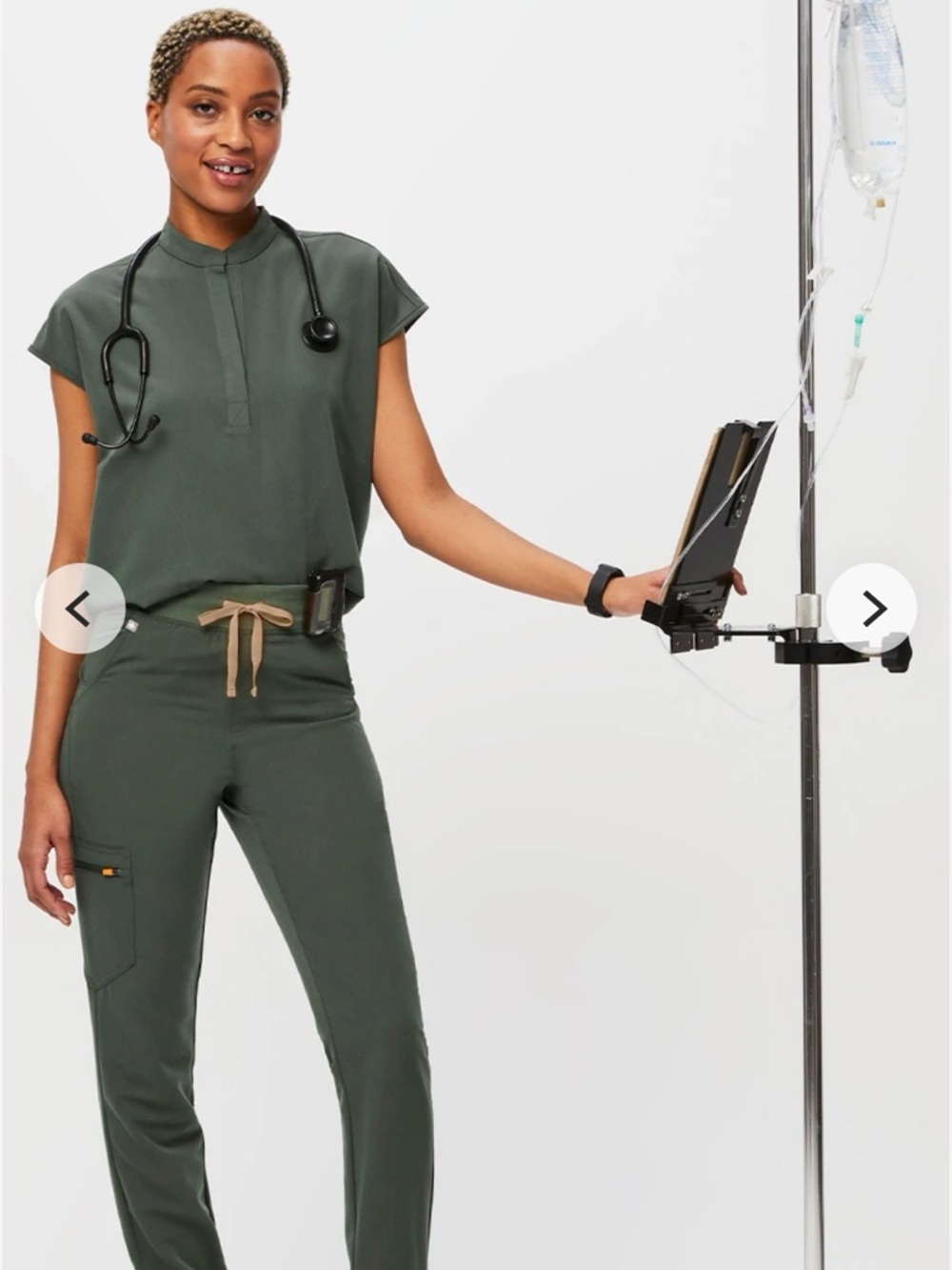 Figs Technical Collection Rafaela Oversized Green Scrub Top XS